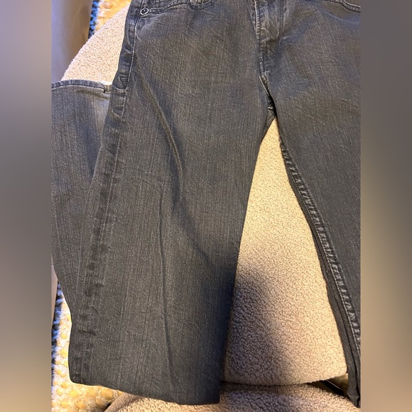 BLACK DENIM SLIM STRAIGHT JEANS - Picture 2 of 3